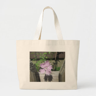 Bolsa Tote Grande Banhos Rosa Dianthus na Cerca