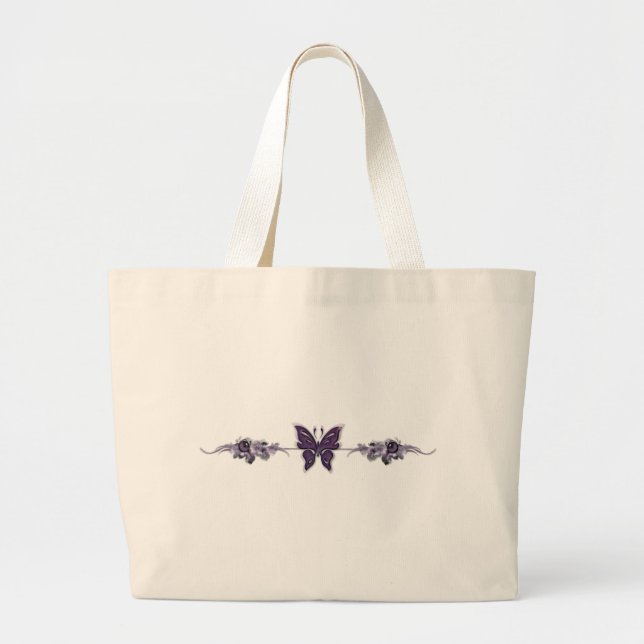 Bolsa Tote Grande Bar da borboleta do KRW (Frente)