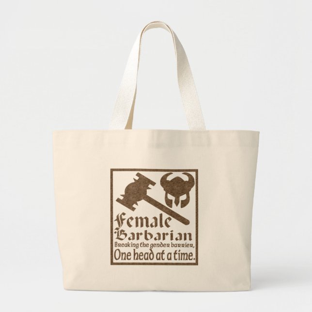 Bolsa Tote Grande Bárbaro fêmea (Frente)
