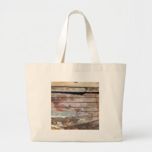 Bolsa Tote Grande Barco rústico de madeira velha tábuas