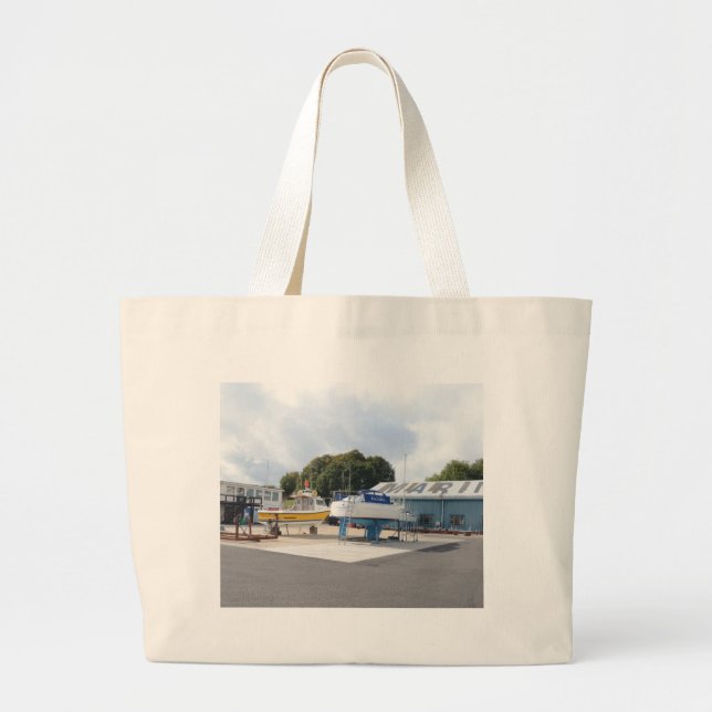 Bolsa Tote Grande Barcos Em Terra (Frente)