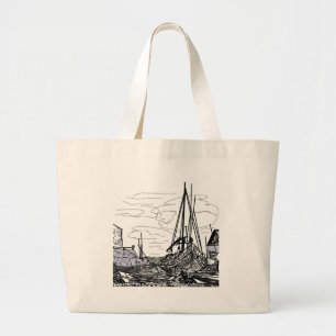 Bolsa Tote Grande barcos na água