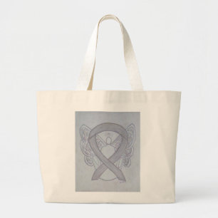 Bolsa Tote Grande Barra de Arte Personalizada de Fita de Sensibiliza