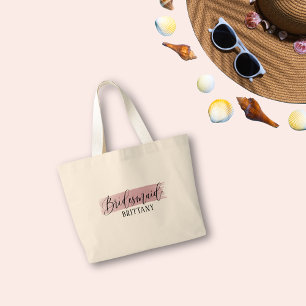 Bolsa Tote Grande Barra de Ferramentas do Script Elegante Bridesmaid