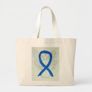 Bolsa Tote Grande Barra de Toques Personalizada do Anjo de Sensibili