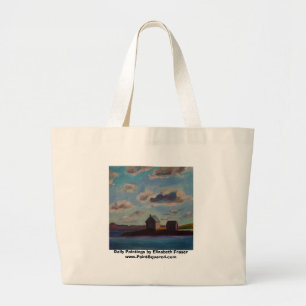 Bolsa Tote Grande Barracas da pesca da praia • Costa de Maine • 