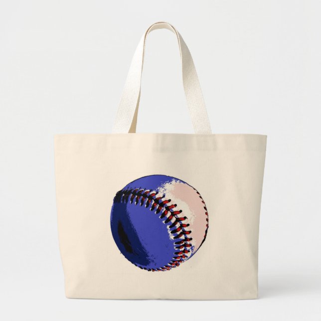 Bolsa Tote Grande Baseball de pop Art (Frente)