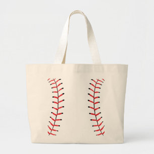 Bolsa Tote Grande Baseball Seams Estilo Esportivo Tema Baseball