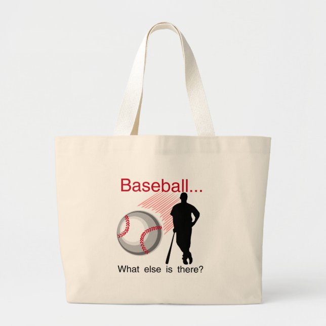 Bolsa Tote Grande Basebol que t-shirt e presentes outros (Frente)