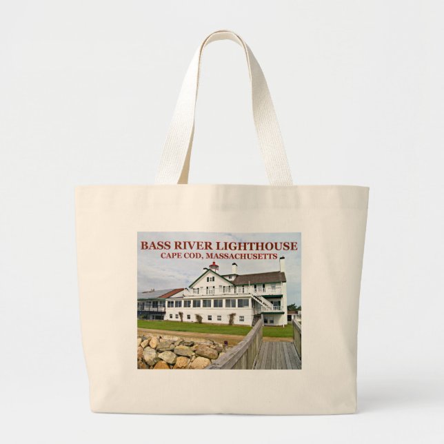 Bolsa Tote Grande Bass River Lighthouse Massachusetts Jumbo Tote Bag (Frente)