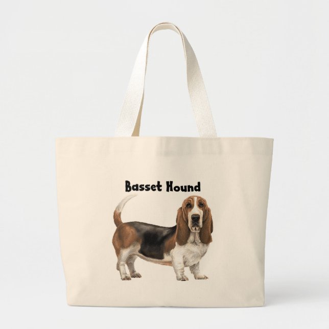 Bolsa Tote Grande Basset Hound (Frente)