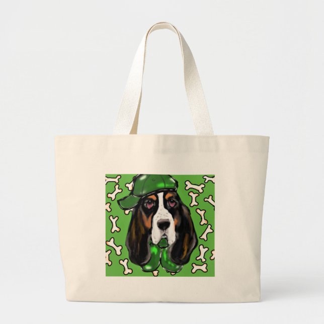 Bolsa Tote Grande Basset Hound (Frente)