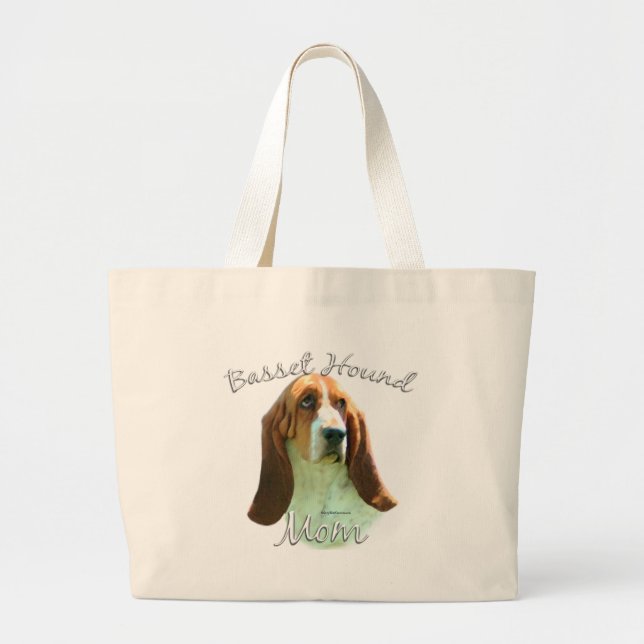 Bolsa Tote Grande Basset Hound Mãe 2 (Frente)