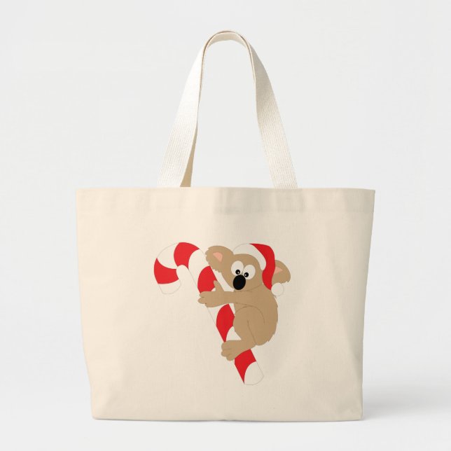 Bolsa Tote Grande Bastão de doces do urso de Koala (Frente)