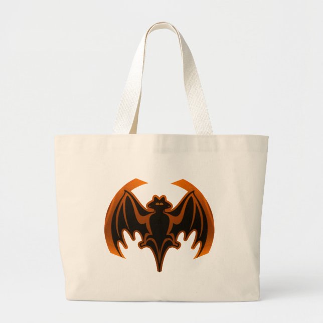 Bolsa Tote Grande Bat Orange O MUSEUM Zazzle dá presentes (Frente)