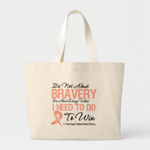 Bolsa Tote Grande Batalha do cancer Endometrial