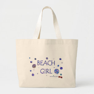 Bolsa Tote Grande Beach Girl - Swirls - Tote Bag