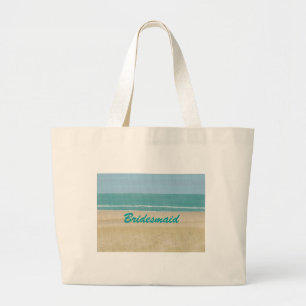 Bolsa Tote Grande Beach Sand Ocean Scense Bridesmaid ou Bride