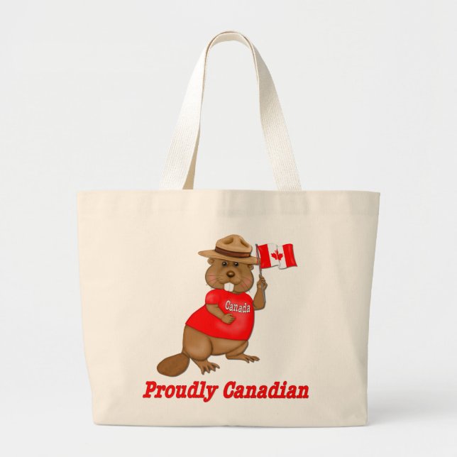 Bolsa Tote Grande Beaver orgulhosamente canadense (Frente)
