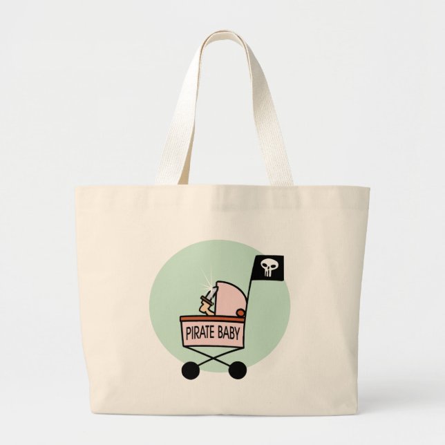 Bolsa Tote Grande Bebê do pirata (Frente)