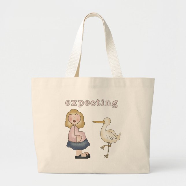 Bolsa Tote Grande Bebê esperado - Camisetas e presentes (Frente)