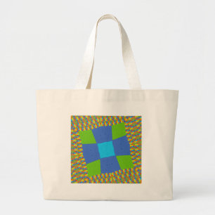 Bolsa Tote Grande Bebê verde-verde-azul-verificado