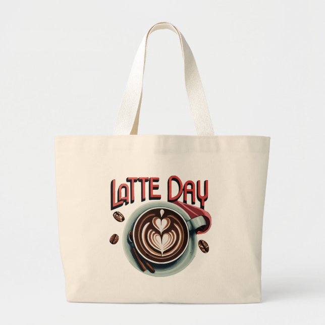 Bolsa Tote Grande Bebidas de Café (Frente)