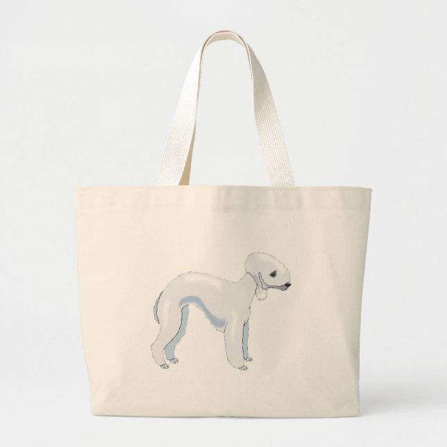 Bolsa Tote Grande Bedlington Terrier (Frente)