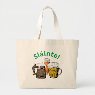 Bolsa Tote Grande Beers Sláinte de Dia de São Patrício