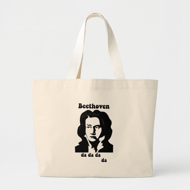 Bolsa Tote Grande Beethoven engraçado (Frente)