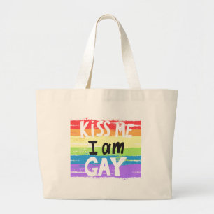 Bolsa Tote Grande Beija-Me Eu Sou Gay
