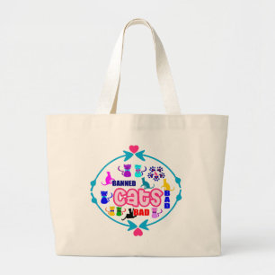 Bolsa Tote Grande 😻 🐾 ↷ ❤ Bela Família Gato Doido Fabulosa Jumbo