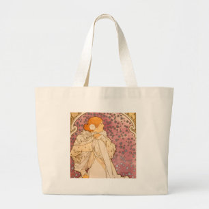 Bolsa Tote Grande Beleza da Mulher Mucha Art Nouveau