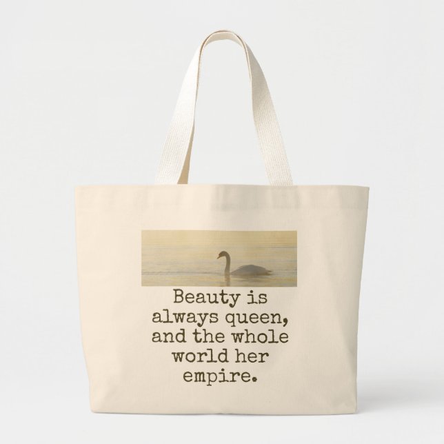 Bolsa Tote Grande Beleza É Sempre Rainha - Citação De Beleza (Frente)