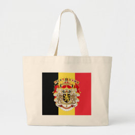 Bolsa Tote Grande Bélgica Flag & COA