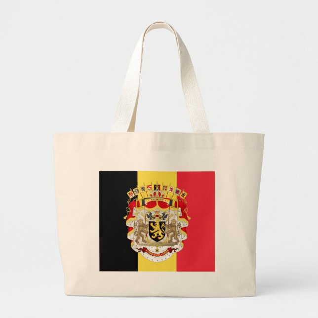 Bolsa Tote Grande Bélgica Flag & COA (Frente)