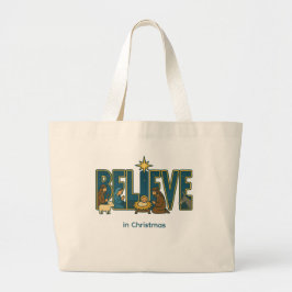 Bolsa Tote Grande Believe Nativity 
