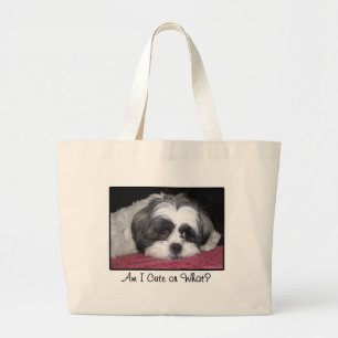 Bolsa Tote Grande Belle o cão de Shih Tzu