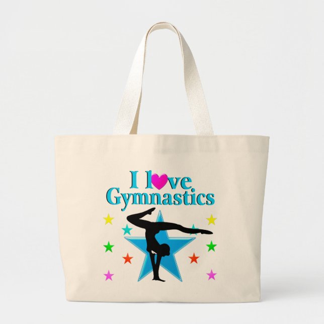 BOLSA TOTE GRANDE BELO AZUL EU AMO GINÁSTICO DESIGN (Frente)