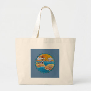 Bolsa Tote Grande Belo dia de verão da praia