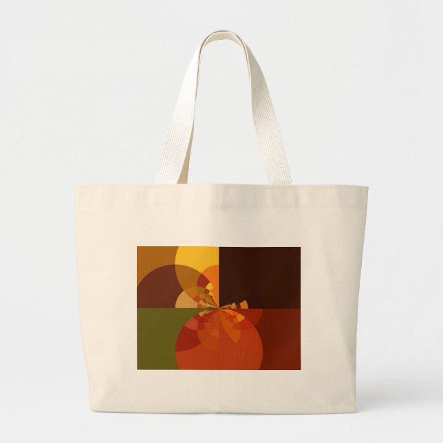 Bolsa Tote Grande Belo Impressão de Abstrato de Arte da Terra (Frente)