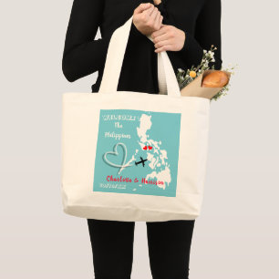 Bolsa Tote Grande Bem-Vindo Ao Casamento De Destino Das Filipinas