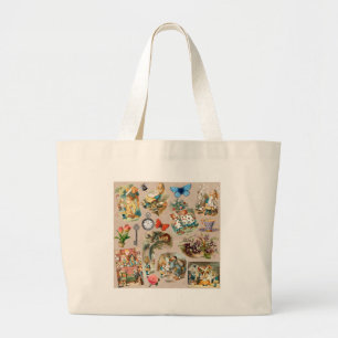 Bolsa Tote Grande Berçário Alice Colorido Clássico do Século 19 Mund