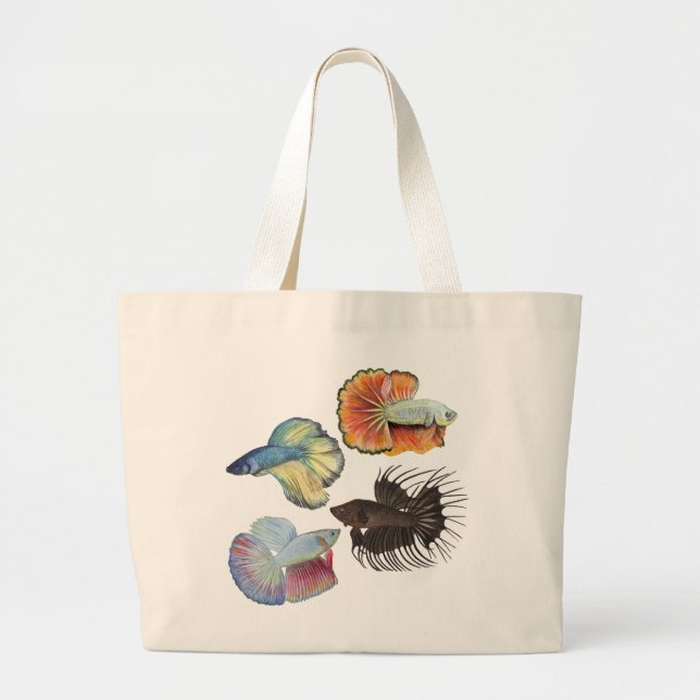 Bolsa Tote Grande Betta Fish Large Tote Bag (Frente)