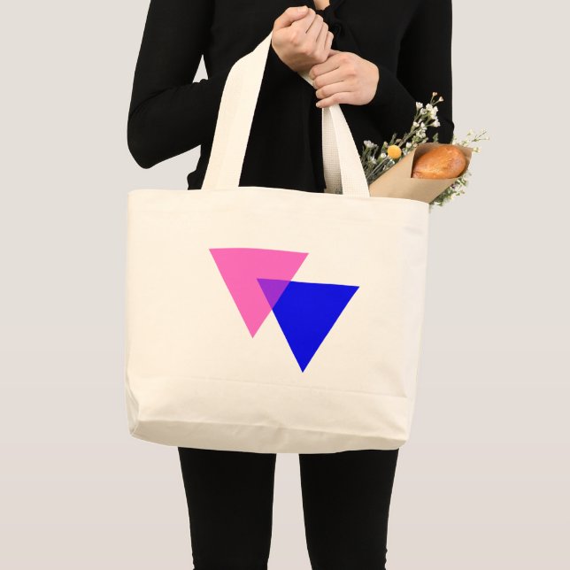Bolsa Tote Grande Biangles Orgulho Bissexual (Frente (produto))