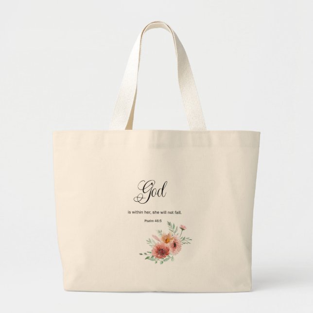 Bolsa Tote Grande Bíblia Floral Verso (Frente)