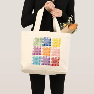 Bolsa Tote Grande Bíblias de Gingham sobre bebês