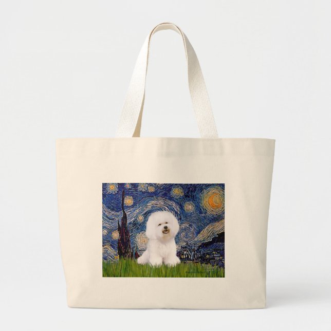 Bolsa Tote Grande Bichon 1 - Noite Estrelada (Frente)