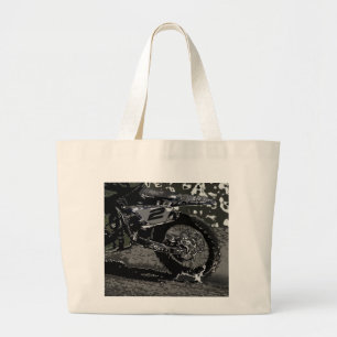 Bolsa Tote Grande Bicicleta de diafragma (preto e branco)