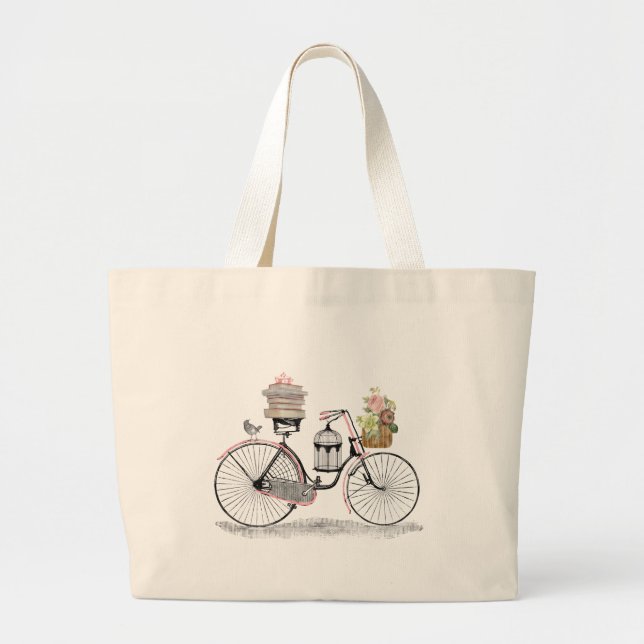 Bolsa Tote Grande Bicicleta do impulso da fantasia (Frente)